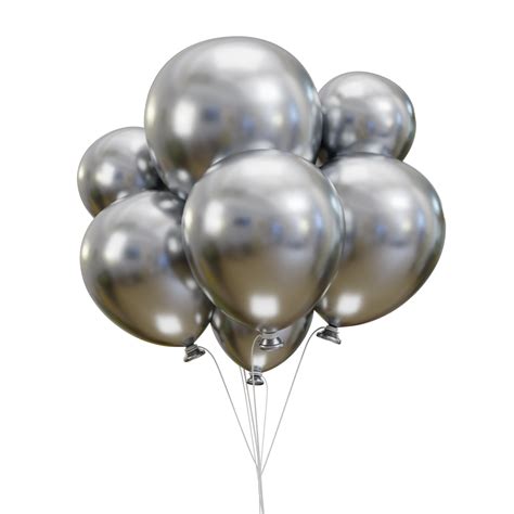 3d silver balloon icon illustration 29724798 PNG