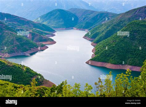 Drin River, dammed by the Fierza Reservoir, Albania Stock Photo - Alamy