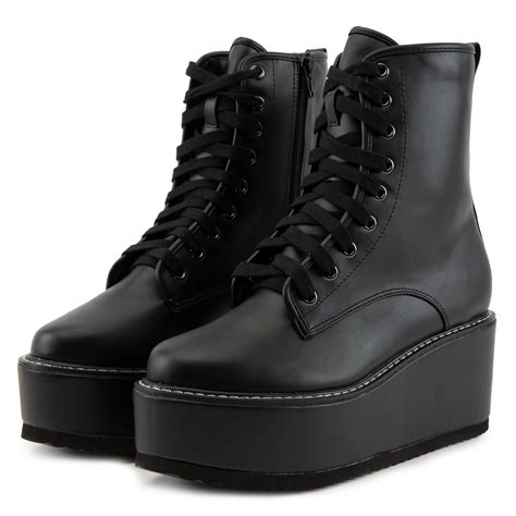 LILIANA Archer-1 Platform Combat Boots ARCHER-1-BLK - Shiekh