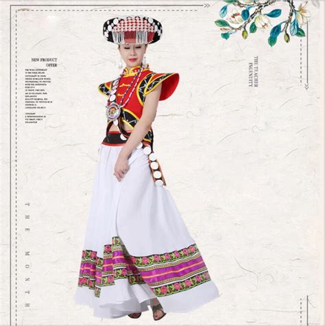 China ethnic minority LiSu Race Lady Outfit Standard Traditional Handicraft Myanmar Tibet Yunnan ...