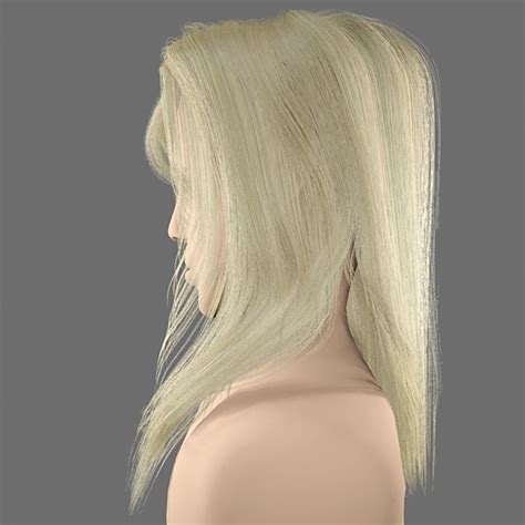 free obj mode hairstyle blonde hair head