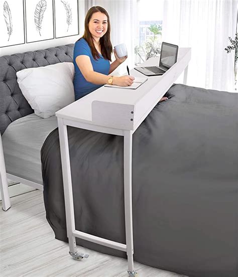 AmazonSmile: Joy Overbed Table with Wheels | Height Adjustable Rolling Bed Desk for Full/Queen ...