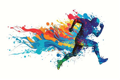 Watercolor runner sprint sport ink splash 21849609 Vector Art at Vecteezy