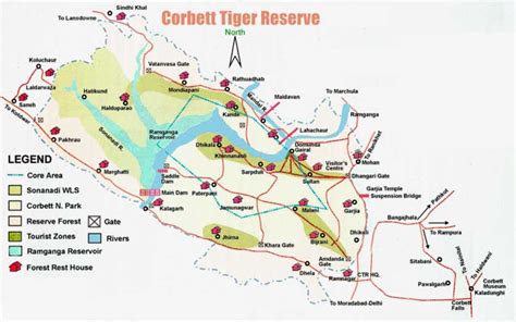 Map of Corbett Tiger Reserve