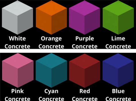 Minecraft Concrete Colors