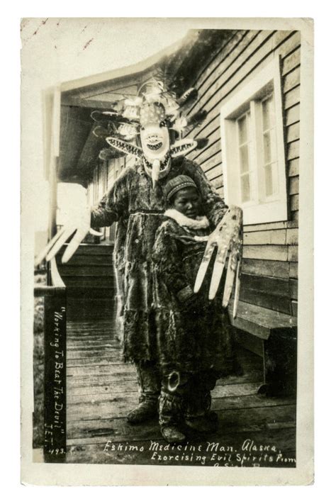 Eskimo Yupik Medicine Man RPPC Photograph Postcard Alaska Original | Artzze