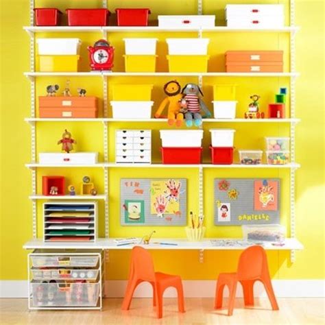 Kids art/craft table. Love the idea of the desk on a wall track system. Just raise the desk as ...