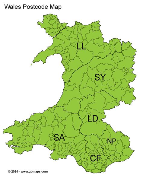 Wales Postcode Map