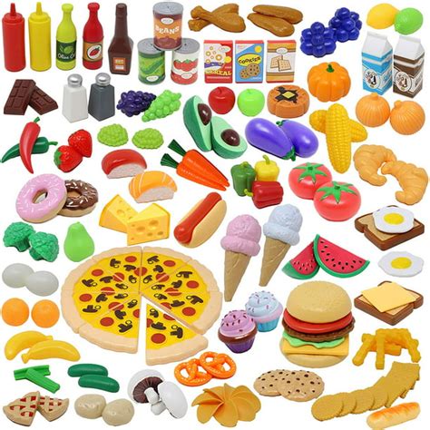 Daycare Toys, Play Kitchen Food Set 135 Pieces, Play Food Set, Market Educational Pretend Play ...