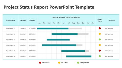 Project Status Report PowerPoint Template | Status Reports Templates