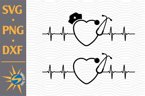 Stethoscope with heartbeat svg - brightWas