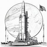 Rocket Coloring Book Printable Ship Pages For Kids  sketch template