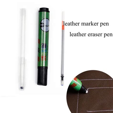 leather marker pen and eraser pen Refillable Pen Set for Leathercraft Embroidery Fabric Marker ...