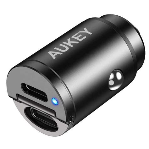 Aukey 30W USB C PD Car Charger 2 Ports - Black - CC-A4