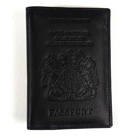 Deluxe Black Leather British Passport Holder | eBay