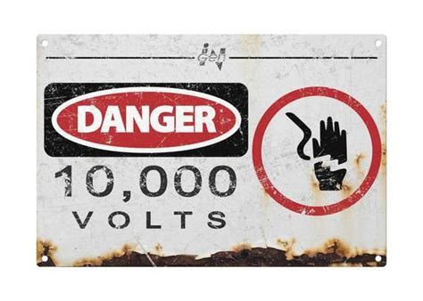 Jurassic Park: Danger 10000 Volts Metal Sign | Jurassic park, Jurassic ...