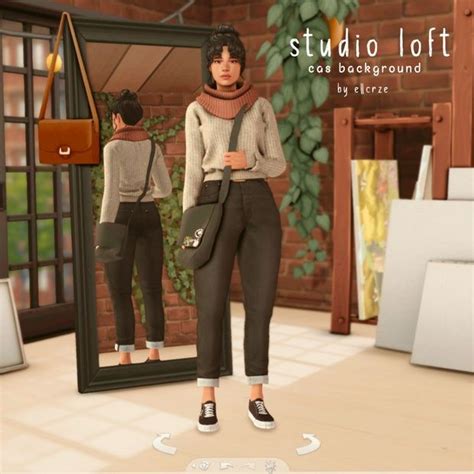 CAS Background - Studio Loft | ellcrze on Patreon in 2023 | Sims 4 cas background, Sims 4 anime ...