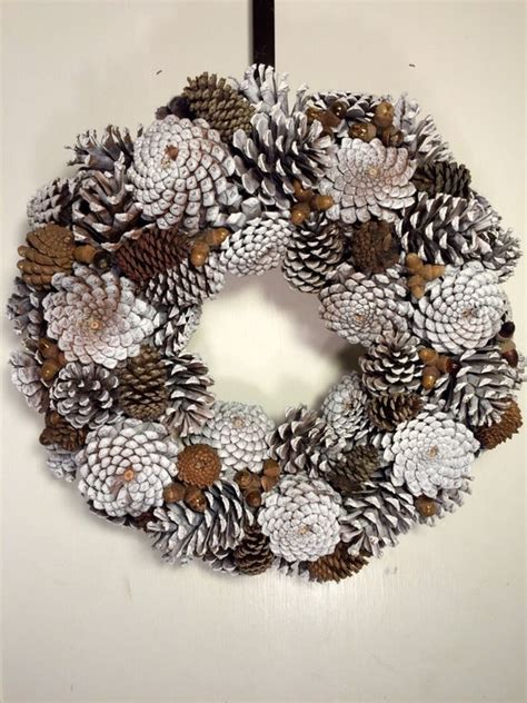 Winter White pine cone wreath