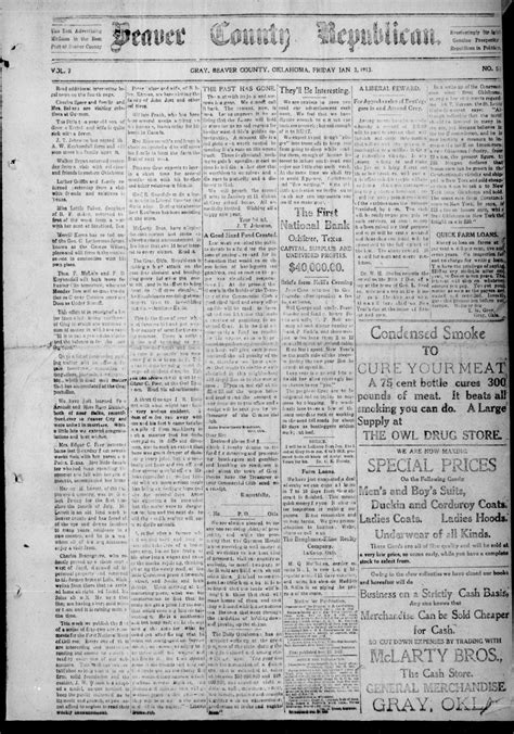 Beaver County Republican. (Gray, Okla.), Vol. 7, No. 51, Ed. 1 Friday, January 3, 1913 - The ...