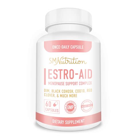 Estro-Aid: Estrogen-Free Menopause Supplements.* 60 Capsules (2 Months) DIM Supplement, Black ...