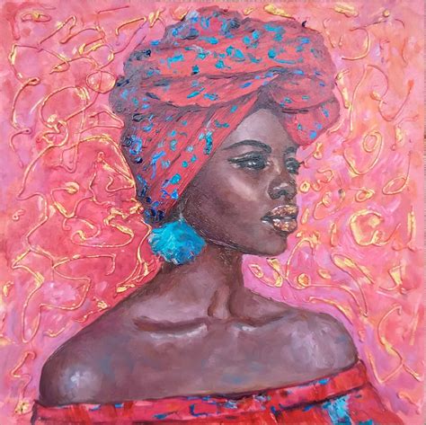 African American Woman Oil Painting 10х10 fine art by SElenaV. | Etsy