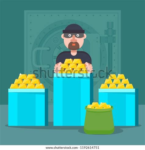 Bank Robbery Flat Cartoon Illustration Bandit Stock Illustration 1192614751 | Shutterstock