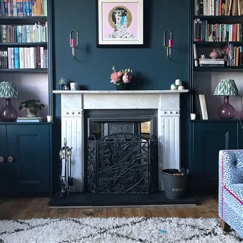 Farrow & Ball Hague Blue Living Room - Interiors By Color