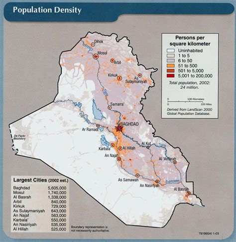 Population Density Map of Iraq