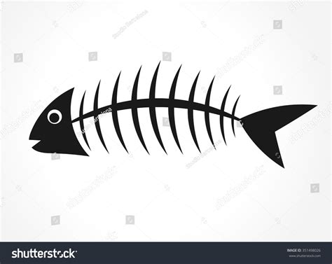 Fish Bone Vector Illustration Stock Vector (Royalty Free) 351498026