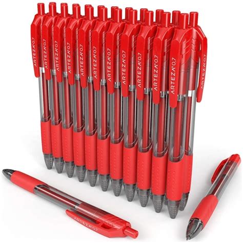 Retractable Red Gel Ink Pens - 24 Pack | ARTEZA