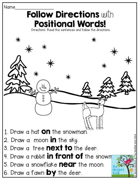 Directions Worksheet Following Directions Drawing Activity ...