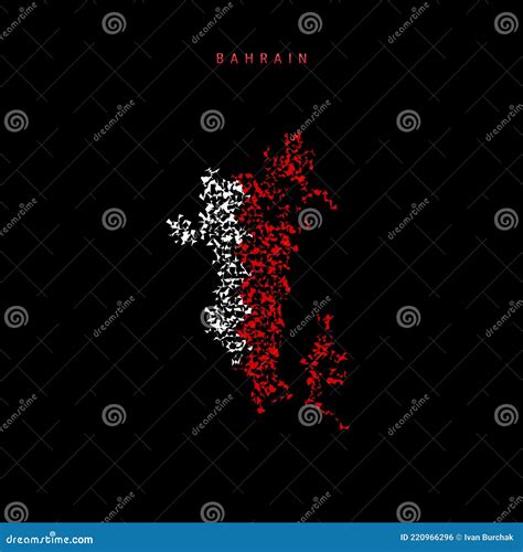 Bahrain Flag Map, Chaotic Particles Pattern in the Bahraini Flag Colors ...