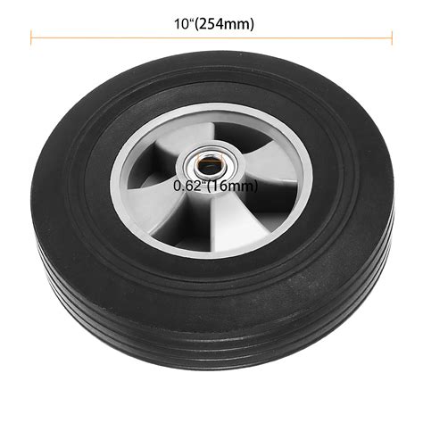 ZOENHOU 2-Pack 10-Inch Solid Rubber Hand Truck Wheel, 5/8 Axle Replacement Tire, 330lbs Load ...