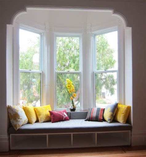 modern bay window bench dimentions - Google Search | Window seat design, Bay window seat, Bay ...