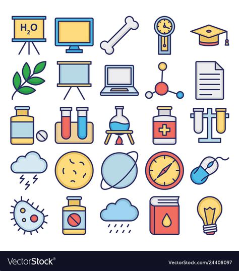 Science and technology isolated icons set Vector Image