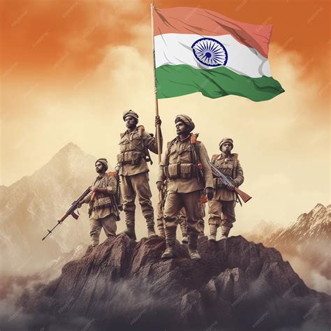 Indian patriotic background with Indian army man holding flag | Premium ...