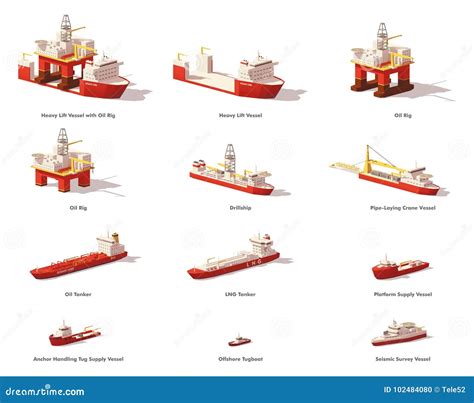 Vector Low Poly Offshore Oil Exploration Vessels Stock Vector - Illustration of transportation ...