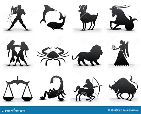 Signs of the Zodiac stock illustration. Illustration of lion - 9655186