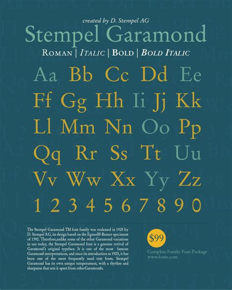 Stempel Garamond Font Poster :: Behance