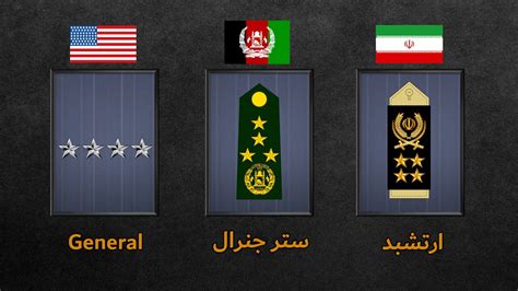مقایسه و معادل درجه های نظامی ایران، افغانستان و آمریکا | بدون کلام | Military Ranks & Insignia ...