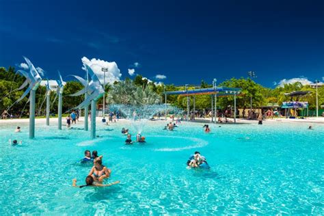 CAIRNS, AUSTRALIA - 27 MARCH 2016. Tropical Swimming Lagoon on T Editorial Stock Image - Image ...