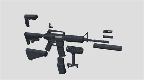 M4a1 attachments set - 3D model by NekoCrane [9cac11a] - Sketchfab