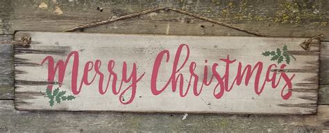 Merry Christmas, Rustic, Vintage, Holiday, Western, Wooden Sign