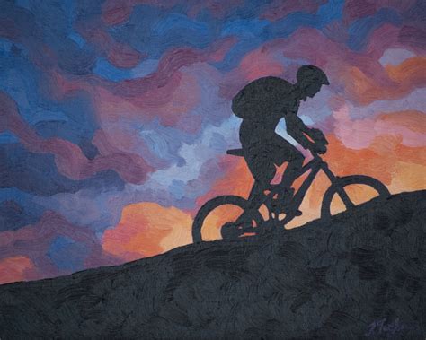 Mountain Bike Art Print Cycling Art Print Velo