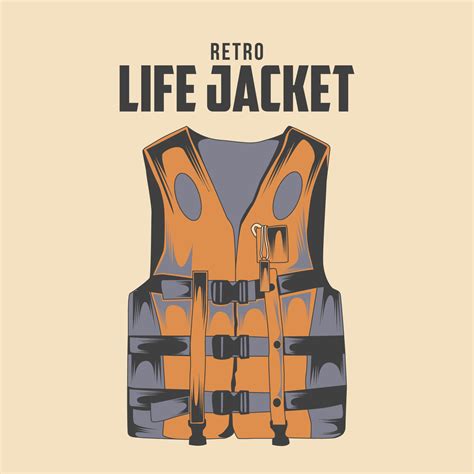 Retro Life Jacket Vector Illustration 15005729 Vector Art at Vecteezy