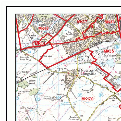 Luton - LU - Postcode Wall Map : XYZ Maps