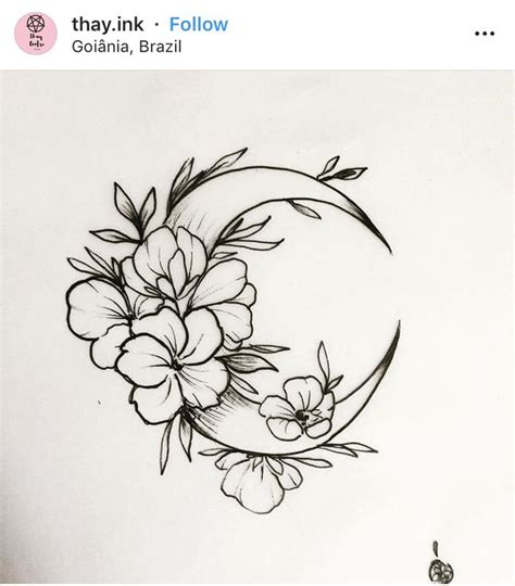 Flower moon tattoo | Flower tattoo designs, Moon tattoo designs, Cool small tattoos