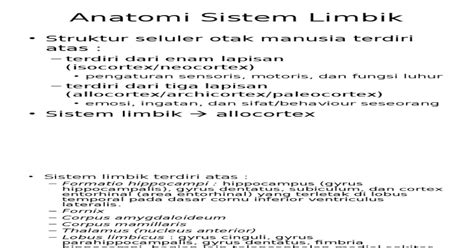 (Download PDF) Anatomi Fisiologi Sistem Limbik