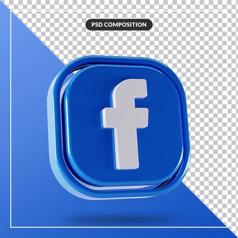 Premium PSD | Glossy facebook logo isolated 3d design