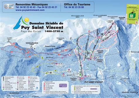 Puy Saint Vincent Trail map - Freeride